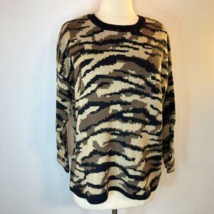 Philosophy Women's Tan Beige Camo Print Knit Sweater - NWT